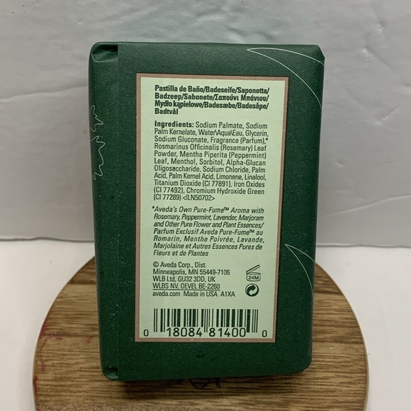 AVEDA Rosemary Vegan Soap Mint Bath Bar 7oz 200 ml Full Size Bar New - Picture 2 of 5